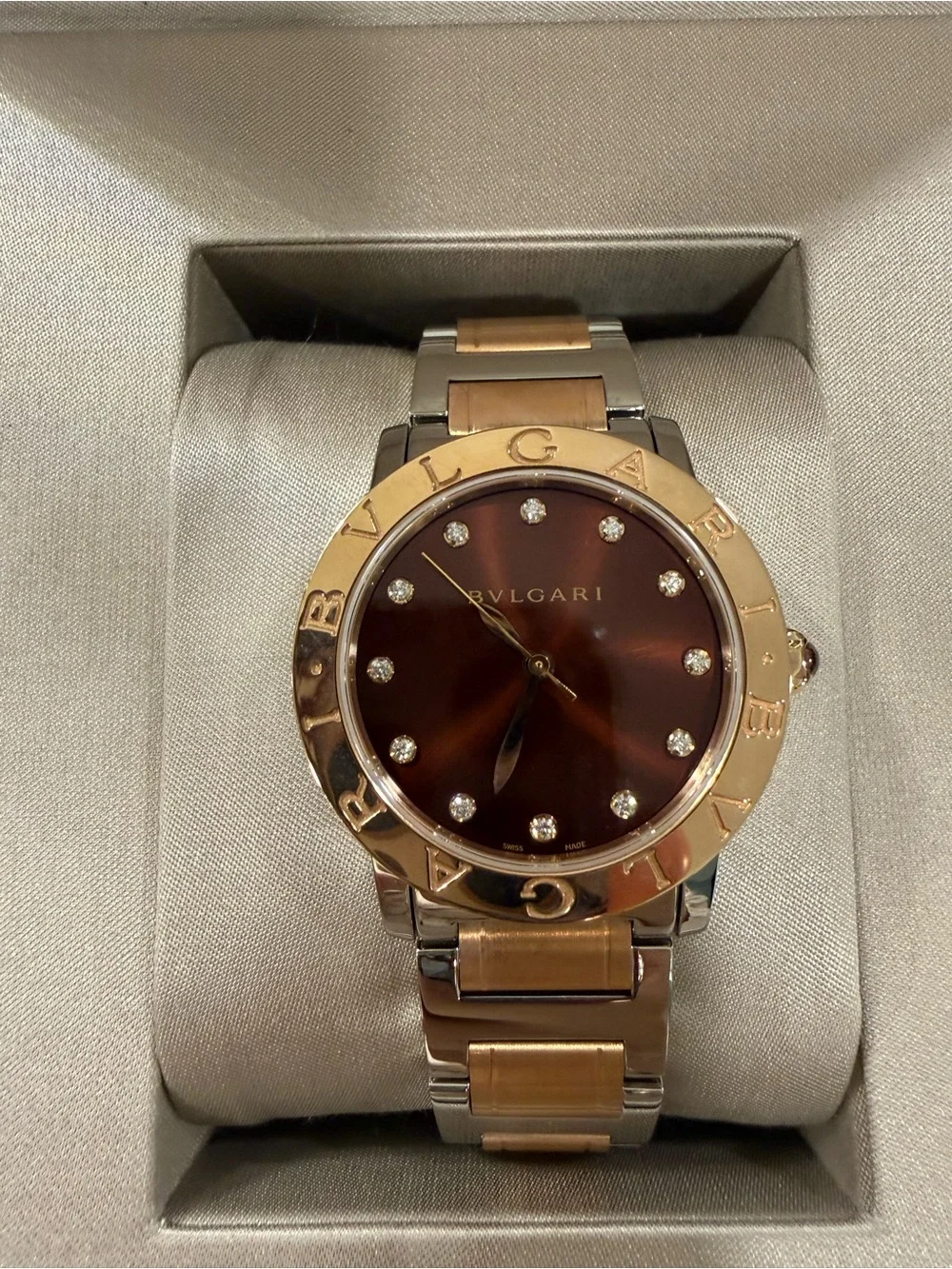 Bulgari Two-Tone Gold & Brown Dial Watch